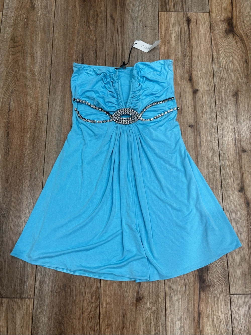 NWT Vintage Y2K Baby Blue Dress with Rhinestones by SKY